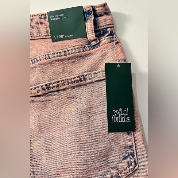 Rose washed denim 90s relaxed straight cut jeans NTW ( 4 ) - Picture 8 of 9